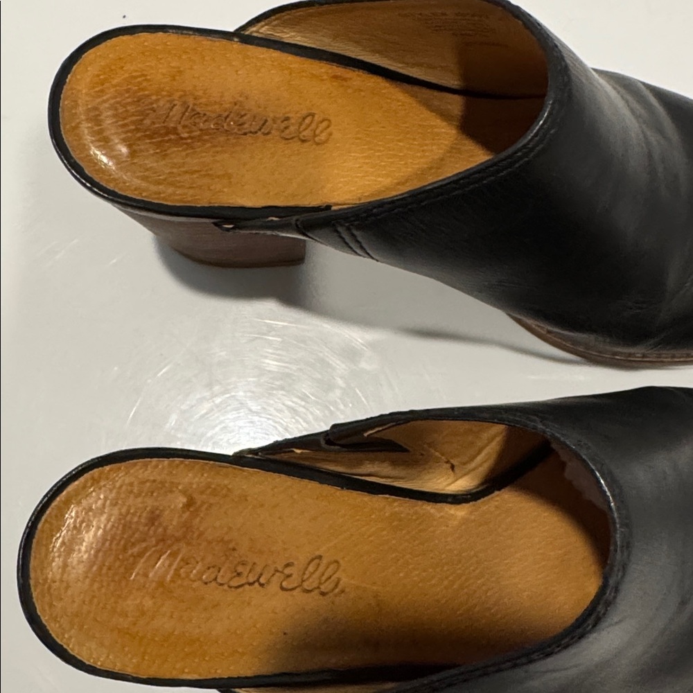 Madewell Black Leather Harper Mules - Picture 3 of 4